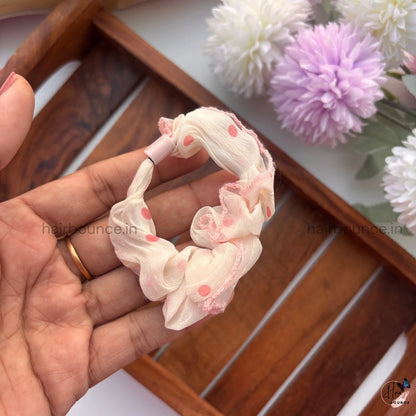 Polka Lace Sheer Scrunchie