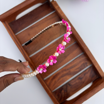Pearl Blossom Floral Hairband
