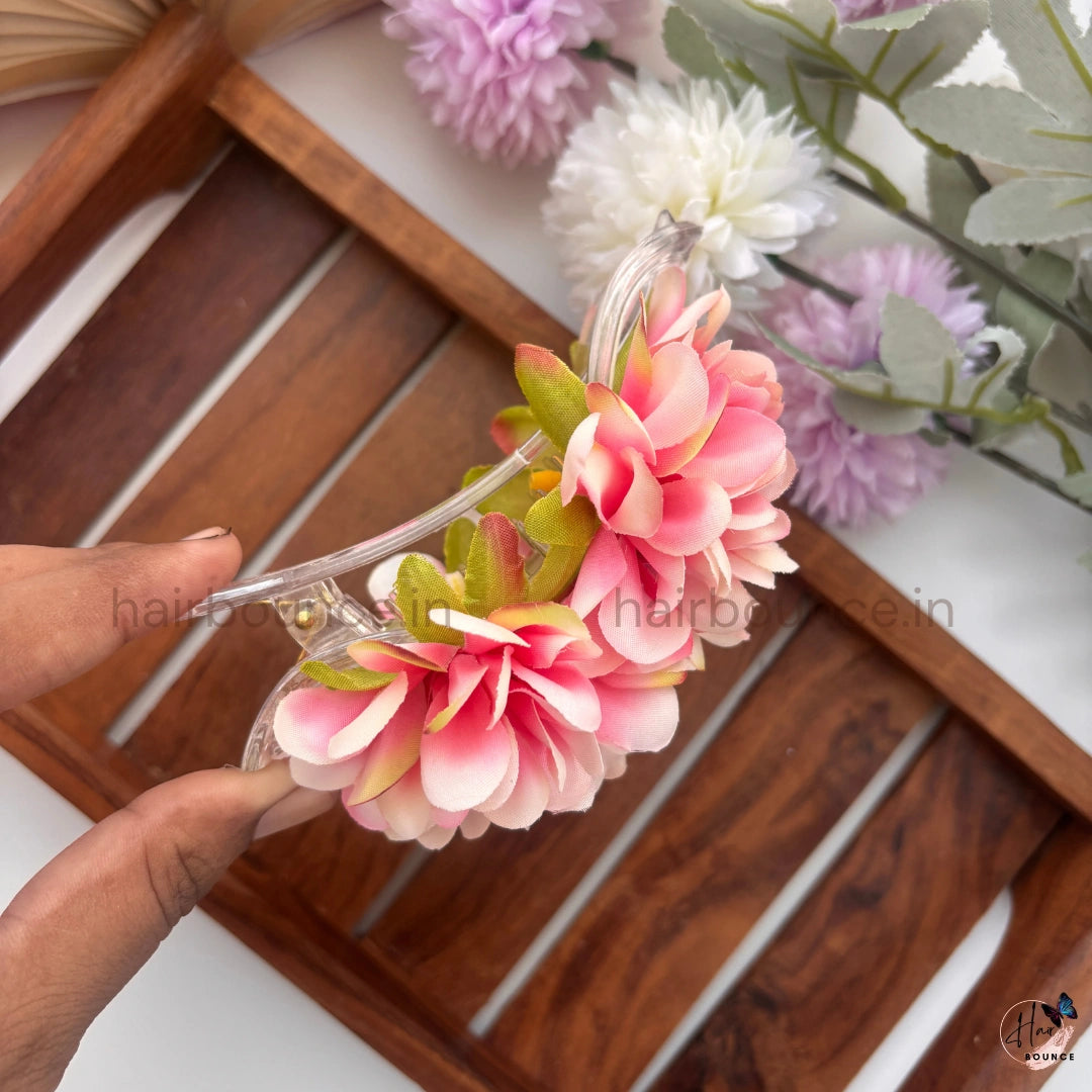 Soft Bloom Twin Peony Clip - Large