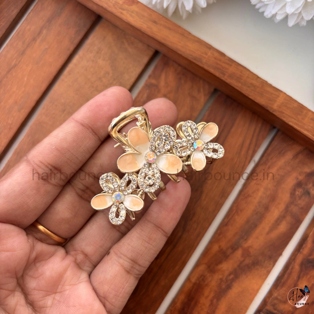 Crystal Blossom Garden Hair Claw – Medium