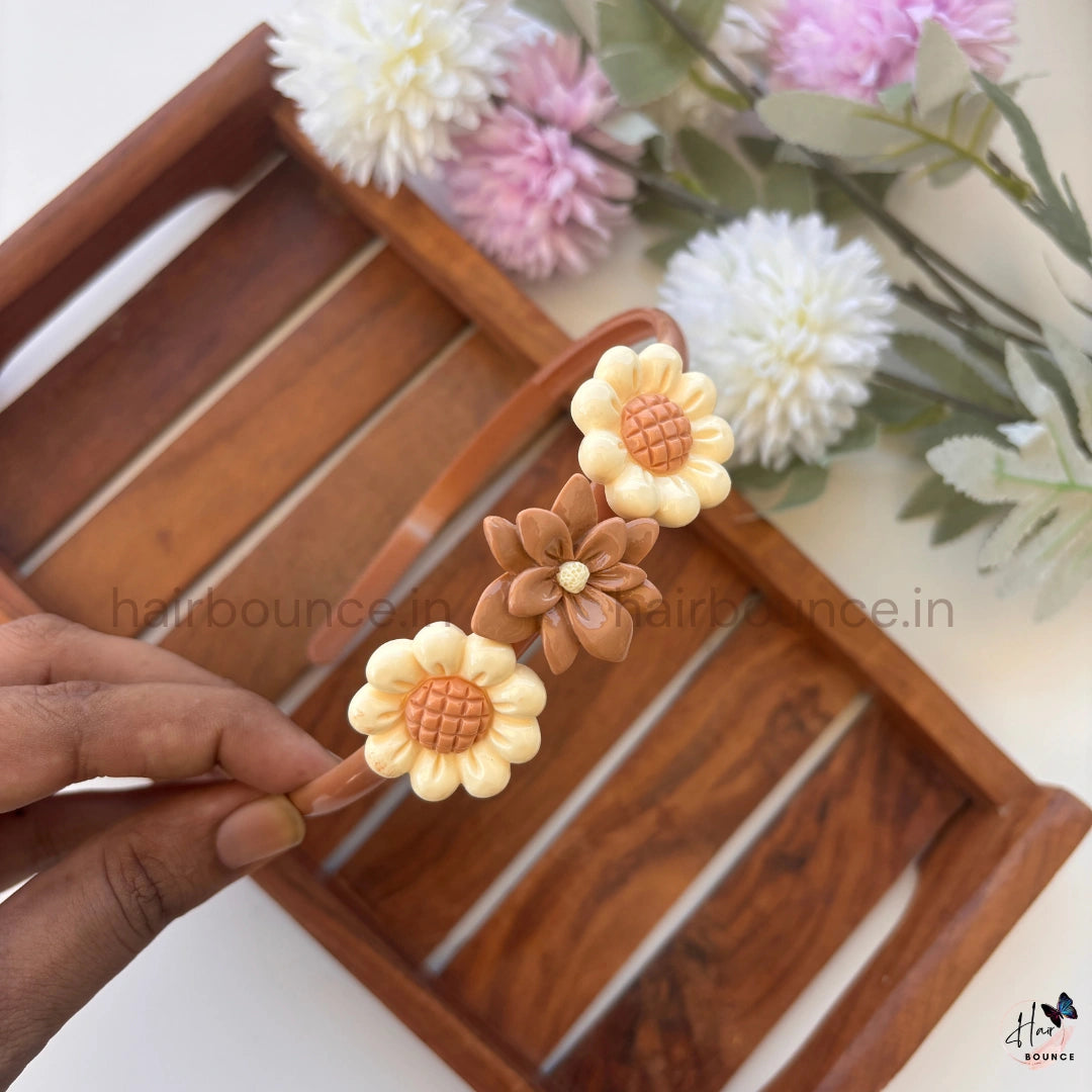 Sunflower Bloom Hairband – Neutral Collection
