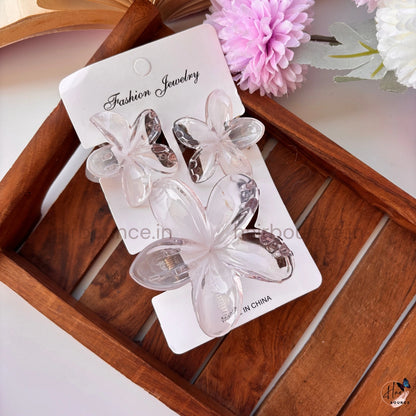 Crystal Petal Hair Claw – Set of 3