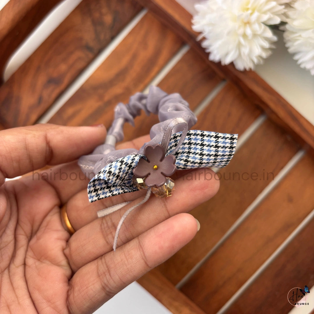 Chic Floral Ribbon Scrunchie