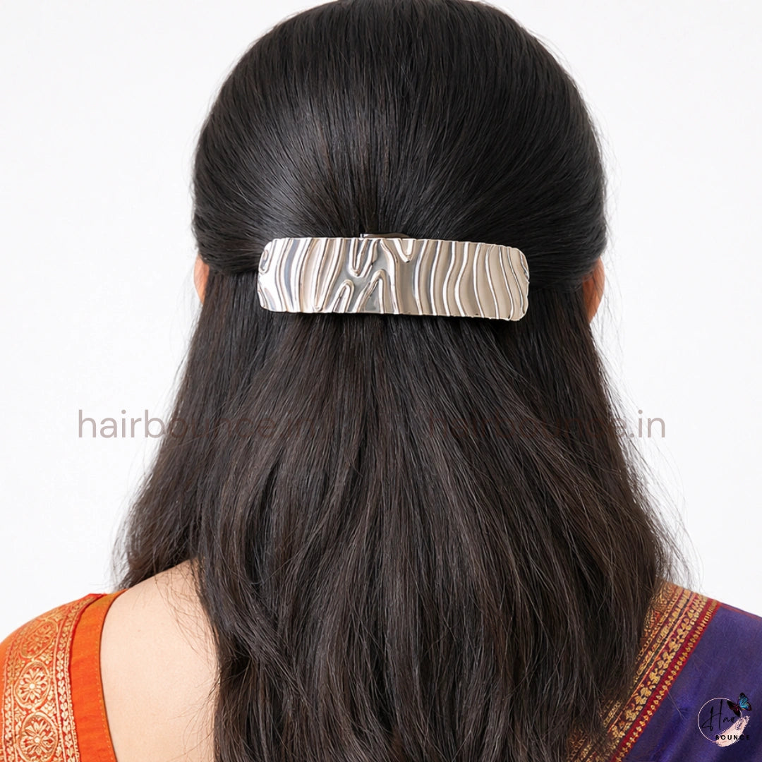 Mirage Wave Metallic Barrette – Sculpted Luxe Collection