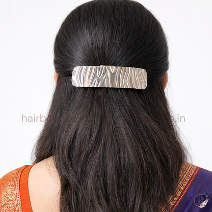 Mirage Wave Metallic Barrette – Sculpted Luxe Collection