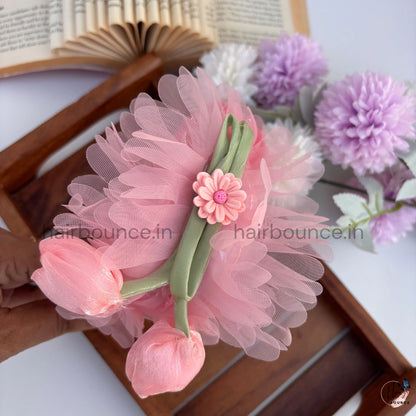 Bloom Tulip Mesh Floral Headband for Girls – Premium Kids Hair Band
