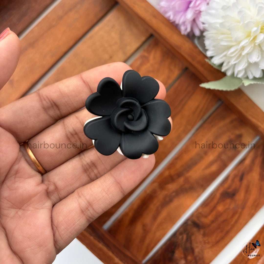 Dual Colour Rose Bloom Hair Claw - Small