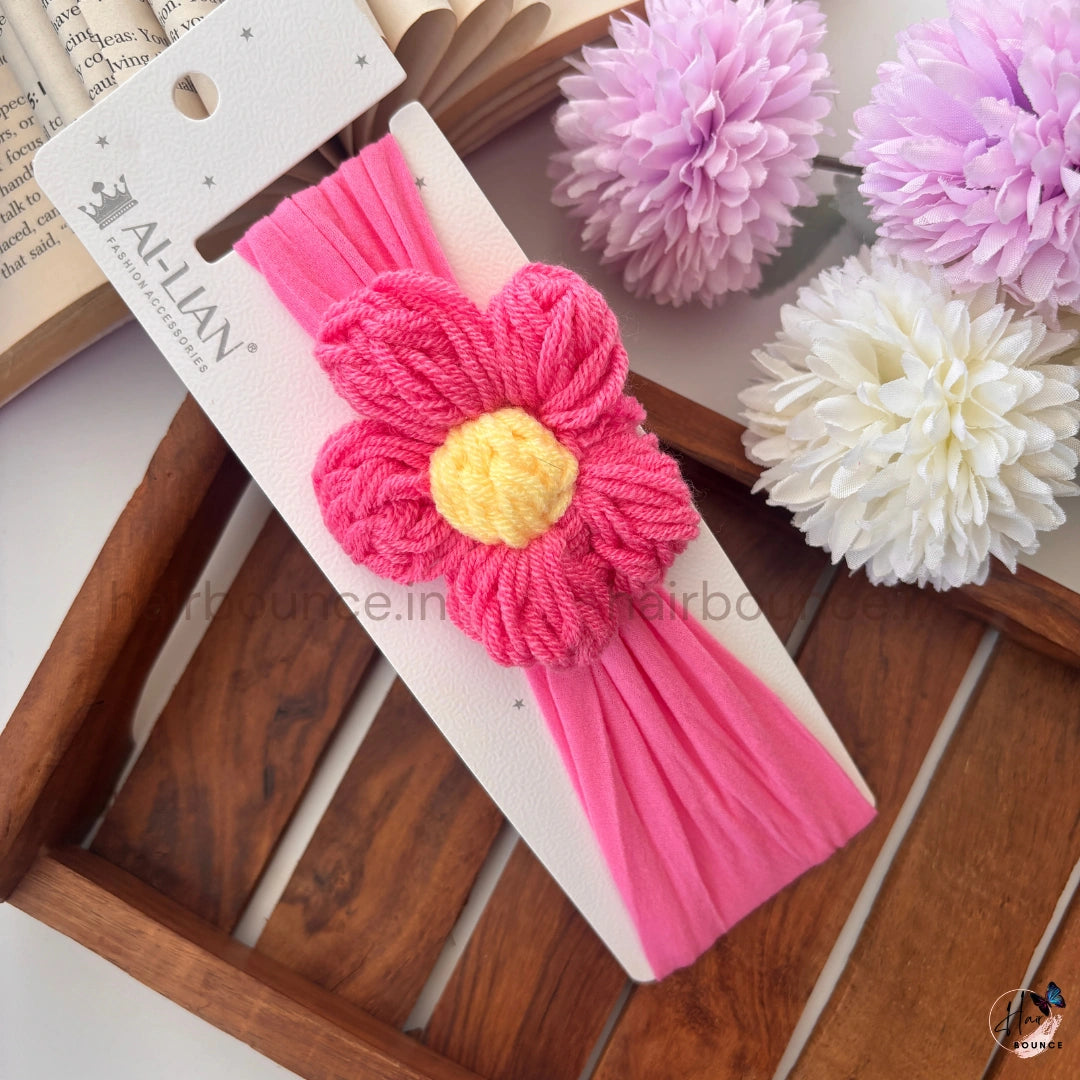 Soft Knit Daisy Baby Headband
