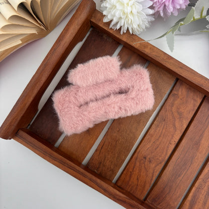 Furry Rectangle Hair Claw - Large