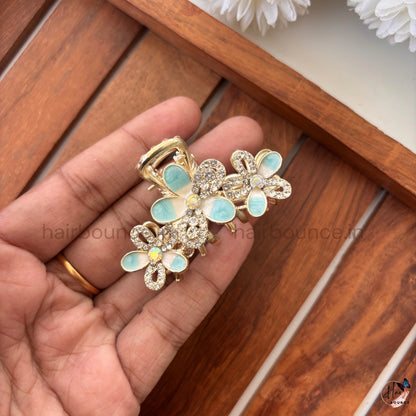 Crystal Blossom Garden Hair Claw – Medium