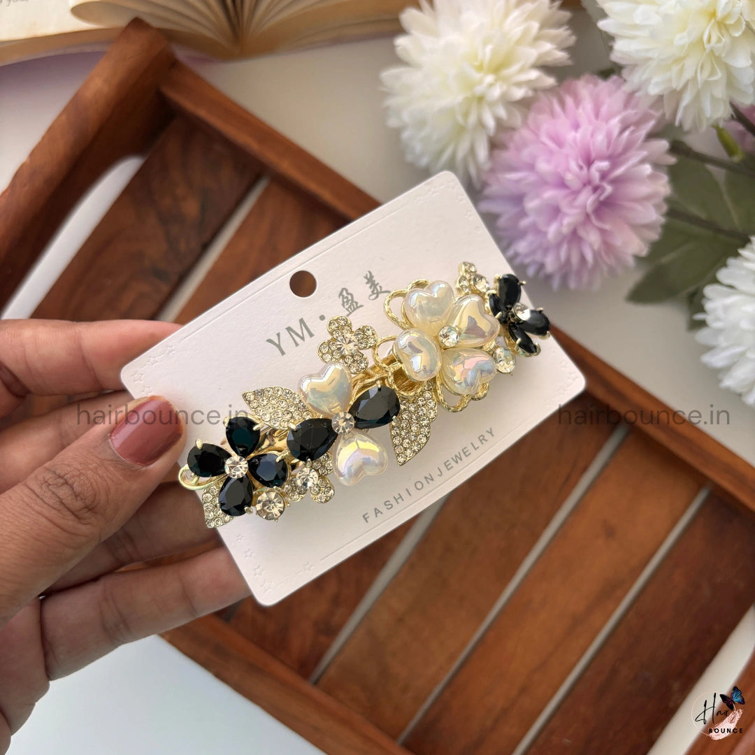 Crystal Heart Garden Bar Clip