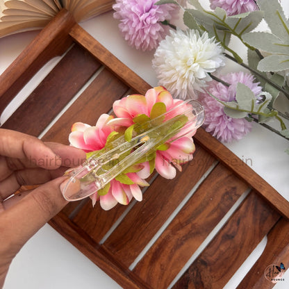 Soft Bloom Twin Peony Clip - Large
