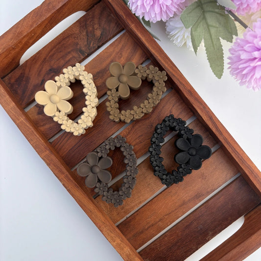 Oval Flower Hair Claw - Medium