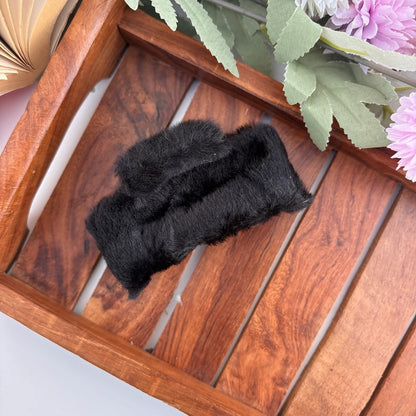 Rectangle Fur Hair Claw - Large