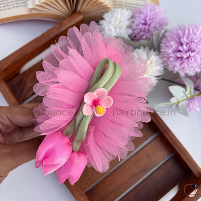 Bloom Tulip Mesh Floral Headband for Girls – Premium Kids Hair Band