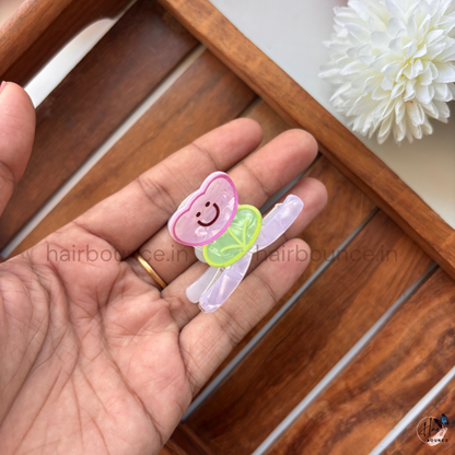 Dreamy Pastel Smiley Cartoon Hair Claw – Small