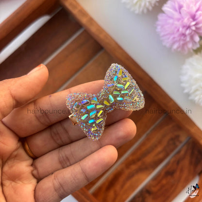 Holographic Sparkle Bow Hair Clip