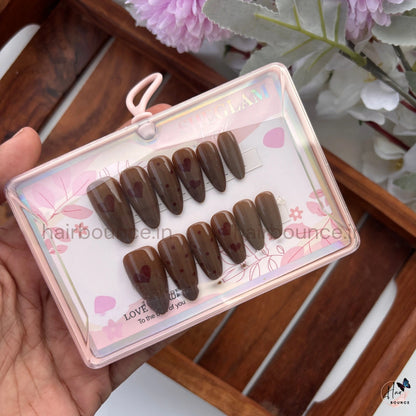 Sweetheart Press-On Nail Set – Reusable Fake Nails (12 Colours)