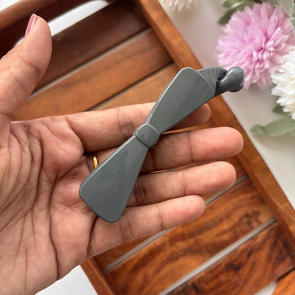 Glossy Earth Tone Bow Banana Clip - Medium