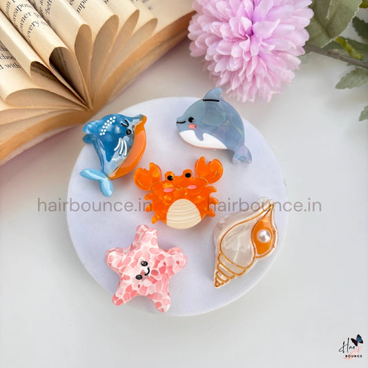 Ocean Friends Mini Hair Claw Combo – Pack of 5