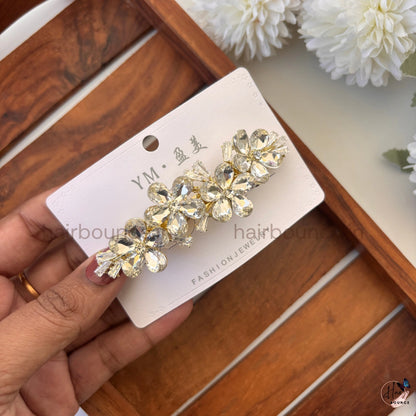 Emerald Luxe Crystal Bloom Center Clip