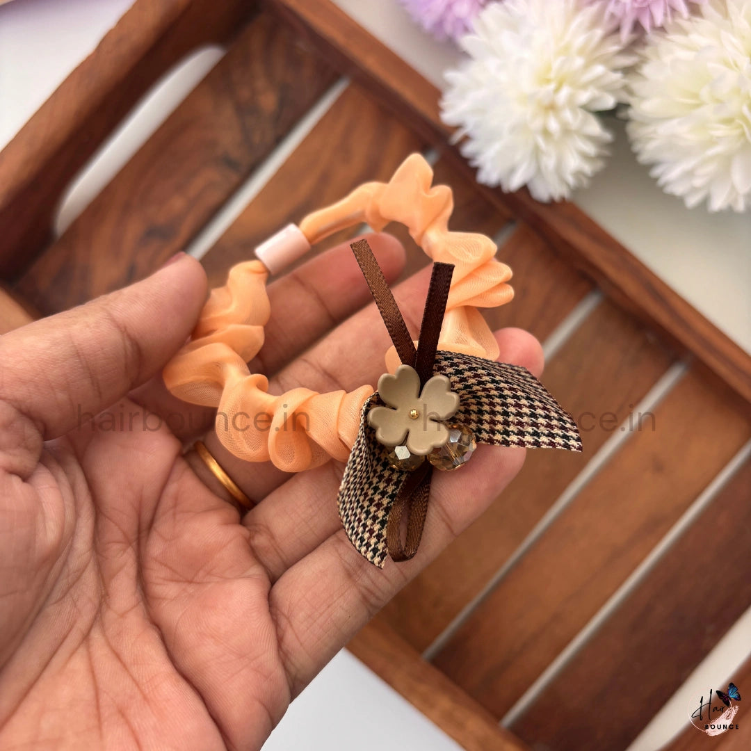 Chic Floral Ribbon Scrunchie