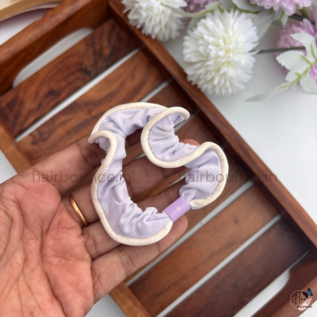 Pastel Ruffle Edge Fabric Hair Scrunchies for Women & Girls