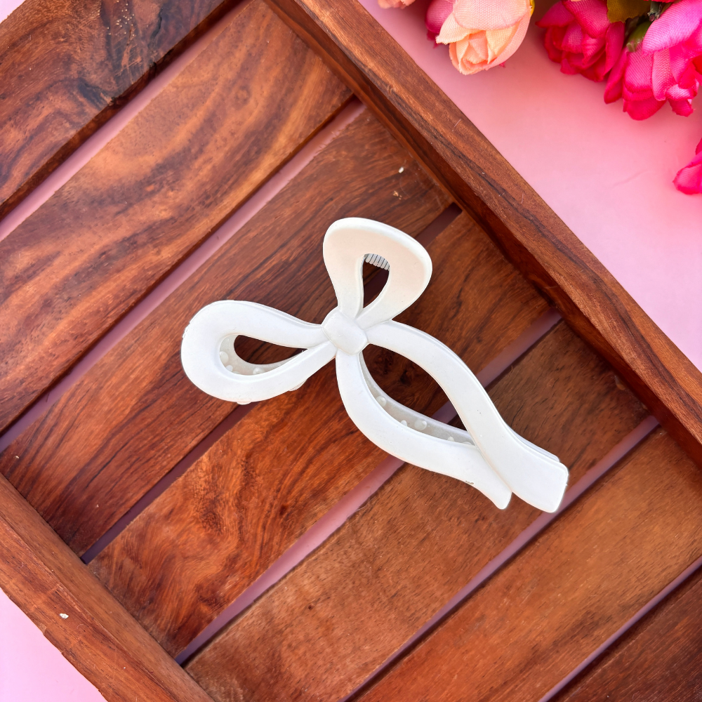 Bow Matte Finish Hair Claw - Medium