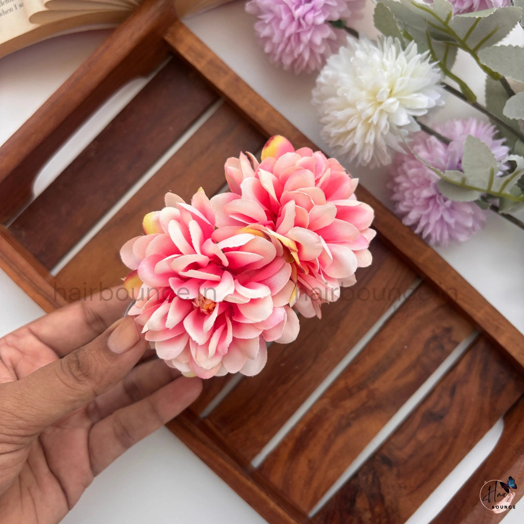 Soft Bloom Twin Peony Clip - Large
