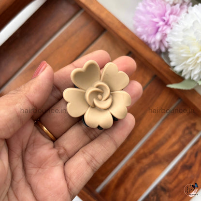 Dual Colour Rose Bloom Hair Claw - Small