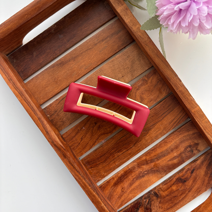 Dual Colour Smooth Rectangle Hair Claw - Large