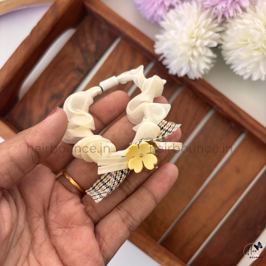 Chic Floral Ribbon Scrunchie