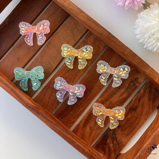 Holographic Sparkle Ribbon Hair Clip