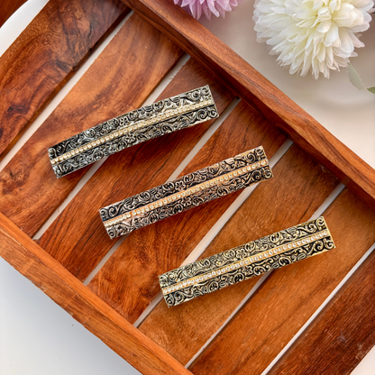 Antique Dual Line Rectangle Hair Clip