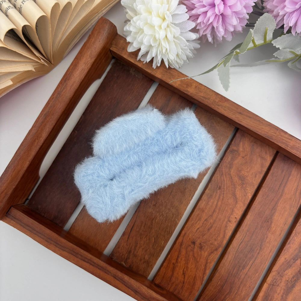 Furry Rectangle Hair Claw - Large