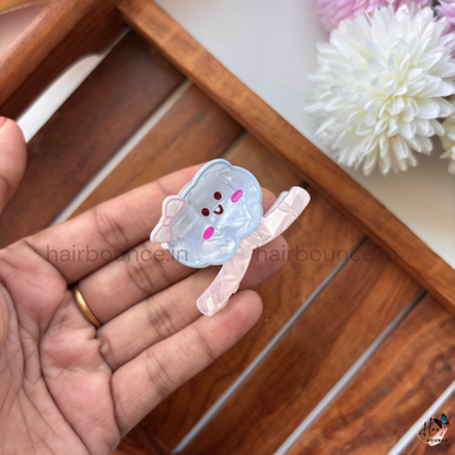Dreamy Pastel Smiley Cartoon Hair Claw – Small