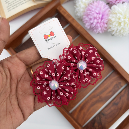 Vintage Lace Flower Rubber Bands