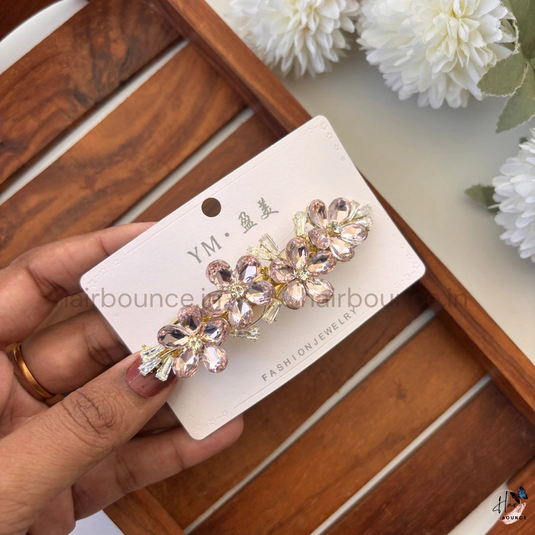 Emerald Luxe Crystal Bloom Center Clip