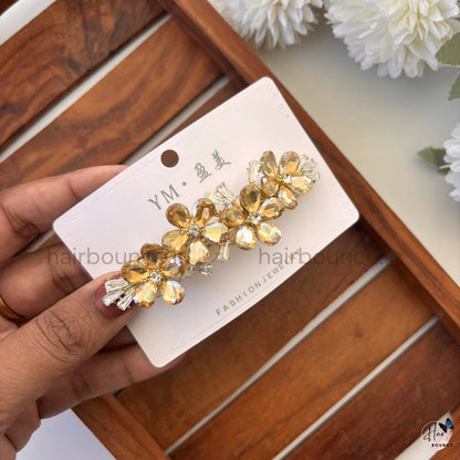 Emerald Luxe Crystal Bloom Center Clip