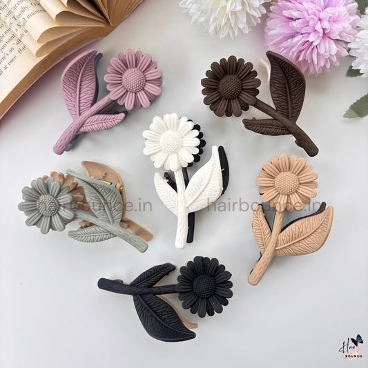 Dual-Colour Sunflower Stem Hair Claw – Large