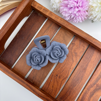 Dual Colour Twin Rose Hair Claw - Large