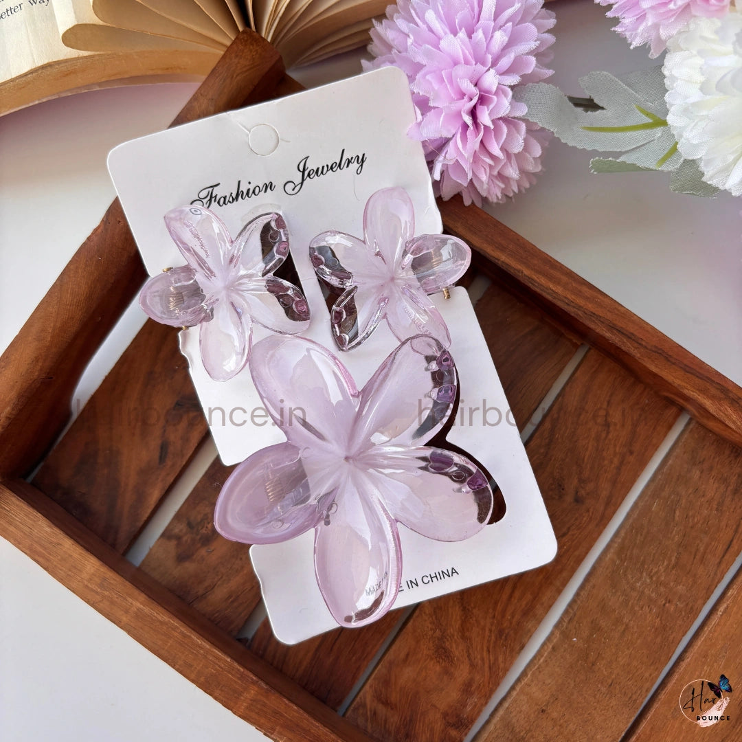 Crystal Petal Hair Claw – Set of 3