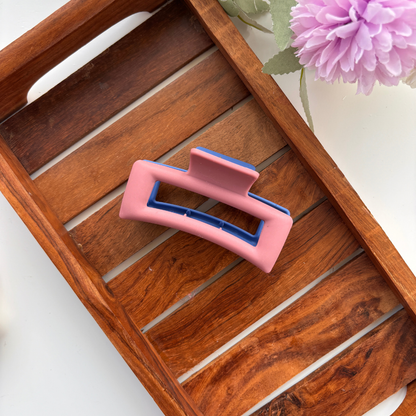 Dual Colour Smooth Rectangle Hair Claw - Large
