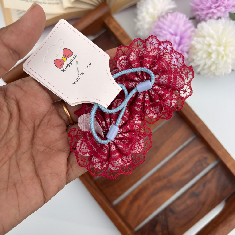 Vintage Lace Flower Rubber Bands