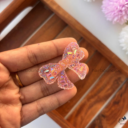 Holographic Sparkle Ribbon Hair Clip