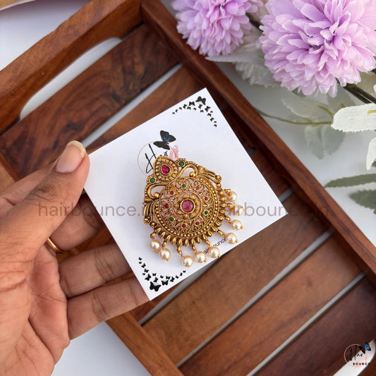 Royal Navaratna Temple Jada Billa Hair Pin