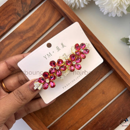 Emerald Luxe Crystal Bloom Center Clip