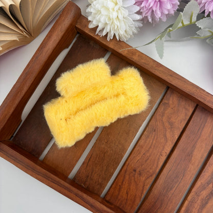 Furry Rectangle Hair Claw - Large