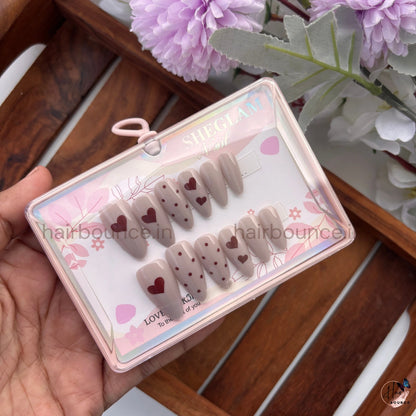 Sweetheart Press-On Nail Set – Reusable Fake Nails (12 Colours)