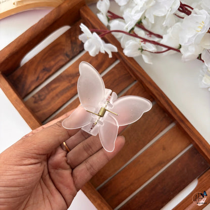 Frosted Butterfly Hair Claw – Medium